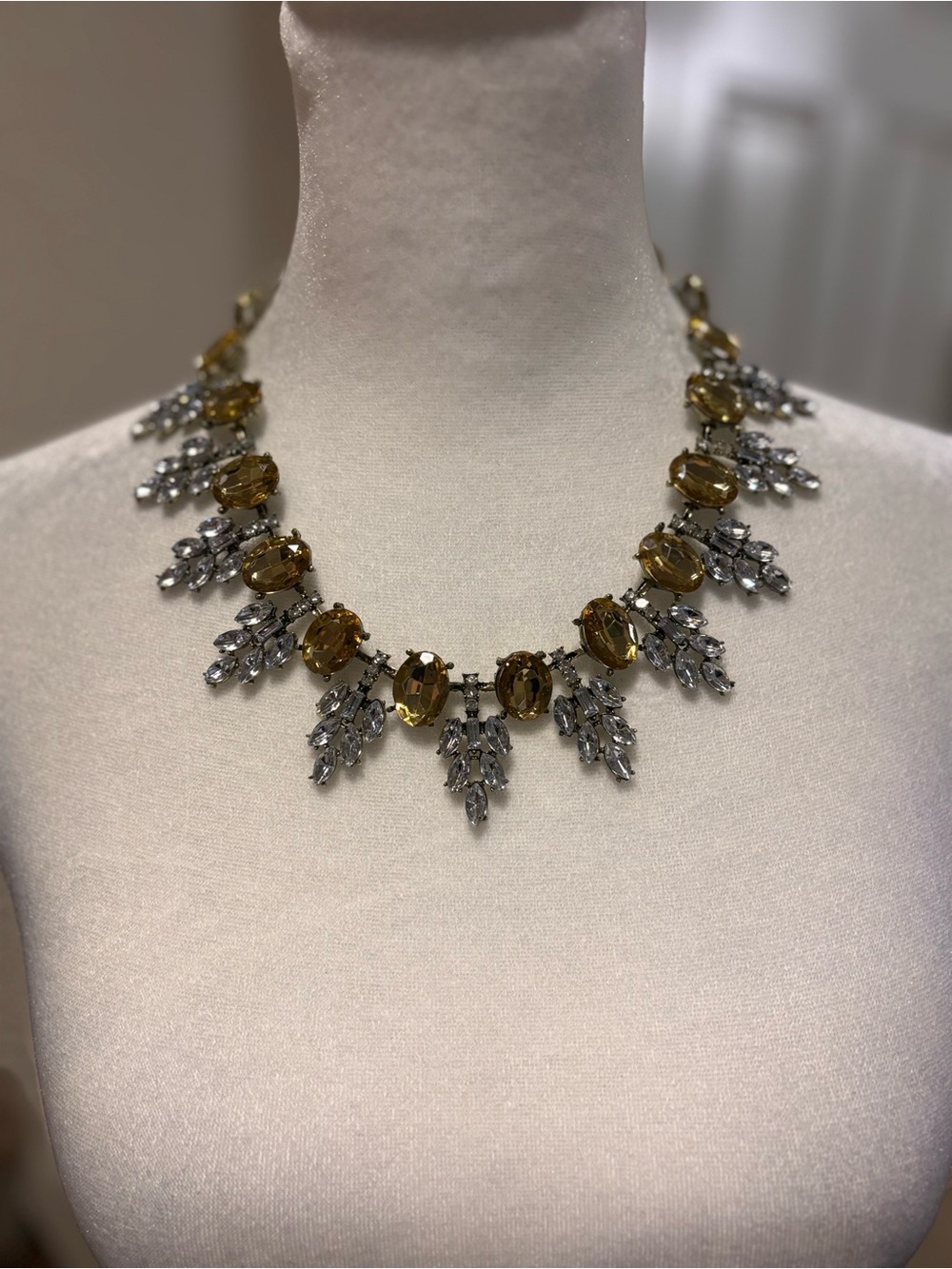 Gold and Crystal Statement Necklace - Women Jewelry